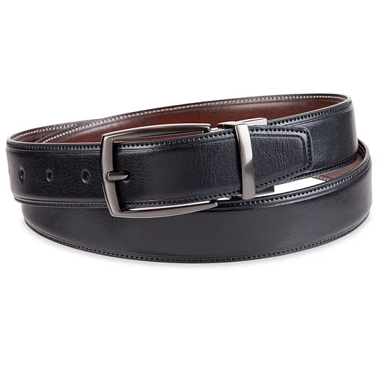 Big & Tall Sonoma Goods For Life® Feather-Edge Stitched Black-to-Tan Reversible Belt 4 Big & Tall Sonoma Goods For Life® Feather-Edge Stitched Black-to-Tan Reversible Belt - Image 2
