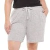 Plus Size Sonoma Goods For Life® Essential Bermuda Pajama Shorts Dark Silver Heather