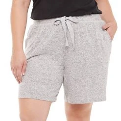 Plus Size Sonoma Goods For Life® Essential Bermuda Pajama Shorts Dark Silver Heather