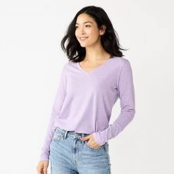 Women's Sonoma Goods For Life® Everyday V-Neck Long Sleeve Tee Black Scatter Floral -Sonoma Goods For Life Shop unnamed file 122