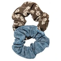Sonoma Goods For Life® 2-Piece Scrunchie Set Brown Floral Blue
