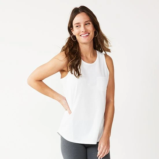 Petite Sonoma Goods For Life® High-Neck Pocket Tank Black 4 Petite Sonoma Goods For Life® High-Neck Pocket Tank Black - Image 2