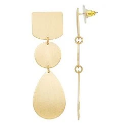 Sonoma Goods For Life® Gold Tone Geometric Linear Drop Earrings