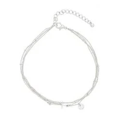 Sonoma Goods For Life® Silver Tone Three-Row Chain & Cross Anklet