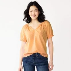 Petite Sonoma Goods For Life® V-Neck Shirred Top Daydream Purple -Sonoma Goods For Life Shop unnamed file 12365