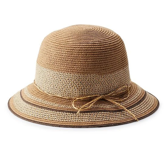 Women's Sonoma Goods For Life® Inset Two-Tone Cloche Hat Tan Black 6 Women's Sonoma Goods For Life® Inset Two-Tone Cloche Hat Tan Black - Image 4