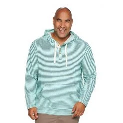 Men's Big & Tall Sonoma Goods For Life® Henley Hoodie Beige Stripe