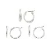 Sonoma Goods For Life™ Nickel Free Hoop Earring Set Silver Tone