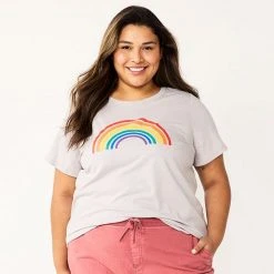 Plus Size Sonoma Goods For Life® Graphic Tee Gray Rainbow