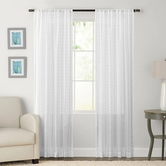 Sonoma Goods For Life® Recycled Polyester Woven Slub Sheer Window Curtain White 6 Sonoma Goods For Life® Recycled Polyester Woven Slub Sheer Window Curtain White - Image 4