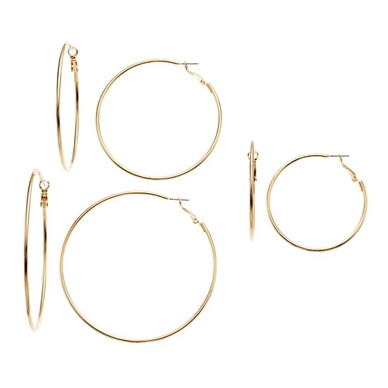 Sonoma Goods For Life™ Graduated Nickel Free Hoop Earring Set Rose Gold Tone 3 Sonoma Goods For Life™ Graduated Nickel Free Hoop Earring Set Rose Gold Tone