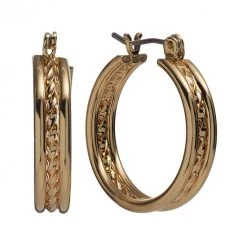 Sonoma Goods For Life™ Twist Triple-Hoop Earrings Gold Tone