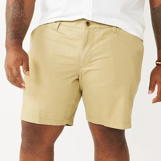 Big & Tall Sonoma Goods For Life® Regular-Fit Flex Flat-Front Shorts Light Khaki 9 Big & Tall Sonoma Goods For Life® Regular-Fit Flex Flat-Front Shorts Light Khaki - Image 7