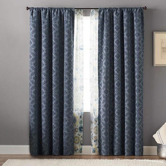 Sonoma Goods For Life® Blackout 1-Panel Kensington Window Curtain Navy 5 Sonoma Goods For Life® Blackout 1-Panel Kensington Window Curtain Navy - Image 3
