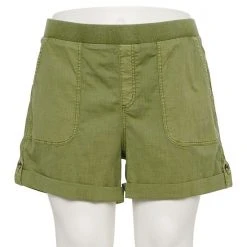 Plus Size Sonoma Goods For Life® Easy Pull-On Utility Shorts Sydney Olive