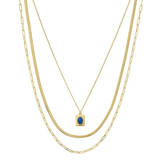 Sonoma Goods For Life® Recycled Layered Simulated Lapis Pendant Necklace Silver Tone 4 Sonoma Goods For Life® Recycled Layered Simulated Lapis Pendant Necklace Silver Tone - Image 2