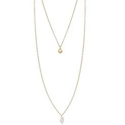 Sonoma Goods For Life® 2 Row Hammered Disc & Pearl Pendant Necklace