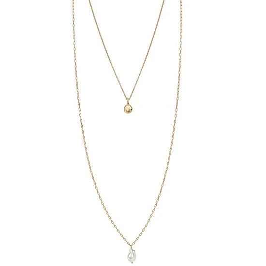 Sonoma Goods For Life® 2 Row Hammered Disc & Pearl Pendant Necklace 3 Sonoma Goods For Life® 2 Row Hammered Disc & Pearl Pendant Necklace