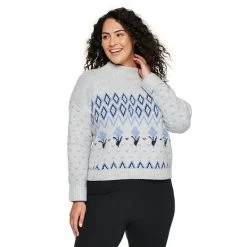 Plus Size Sonoma Goods For Life® X Lauren Lane Fairisle Sweater & Socks Set Gray Fairisle -Sonoma Goods For Life Shop unnamed file 12942