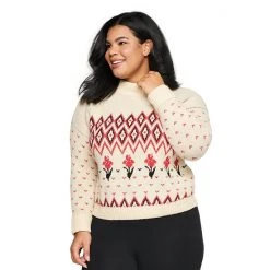 Plus Size Sonoma Goods For Life® X Lauren Lane Fairisle Sweater & Socks Set Gray Fairisle -Sonoma Goods For Life Shop unnamed file 12943
