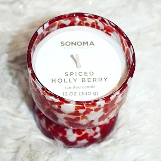Sonoma Goods For Life® 12-oz. Spiced Holly Berry Speckled Pedestal Candle Table Decor 4 Sonoma Goods For Life® 12-oz. Spiced Holly Berry Speckled Pedestal Candle Table Decor - Image 2