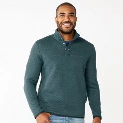 Men's Sonoma Goods For Life® Quilted Quarter-Snap Fleece Turquoise -Sonoma Goods For Life Shop unnamed file 1299