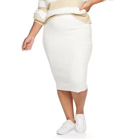 Plus Size Sonoma Goods For Life® X Lauren Lane Rib Sweater Skirt Ivory 3 Plus Size Sonoma Goods For Life® X Lauren Lane Rib Sweater Skirt Ivory