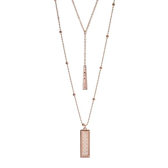 Sonoma Goods For Life® Casted Filigree Nickel Free Rectangle Hi Lo Necklace 3 Sonoma Goods For Life® Casted Filigree Nickel Free Rectangle Hi Lo Necklace