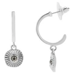 Sonoma Goods For Life® Organic Radial Textured Coin J Hoop Earrings