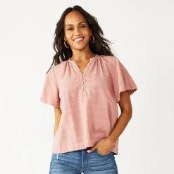 Women's Sonoma Goods For Life® Flutter Short Sleeve Top Olive Floral -Sonoma Goods For Life Shop unnamed file 13142