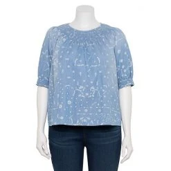 Plus Size Sonoma Goods For Life® Elbow Smocked Neck Top Navy Dye Squares 9 Plus Size Sonoma Goods For Life® Elbow Smocked Neck Top Navy Dye Squares -Sonoma Goods For Life Shop unnamed file 13154