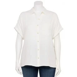 Plus Size Sonoma Goods For Life® Button-Down Shirt Yellow Textured Daisy -Sonoma Goods For Life Shop unnamed file 13271