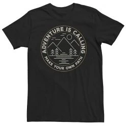 Men's Sonoma Goods For Life® Adventure Is Calling Make Your Own Path Geometric Landscape Tee Black
