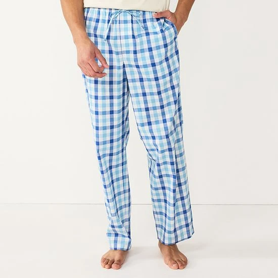 Men's Sonoma Goods For Life® Brushed Poplin Print Pajama Pants Blue White Gingham 8 Men's Sonoma Goods For Life® Brushed Poplin Print Pajama Pants Blue White Gingham - Image 6