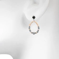 Sonoma Goods For Life® Silver Tone Nickel Free Semi-Precious Hammered Beaded Hoop Earrings -Sonoma Goods For Life Shop unnamed file 13387