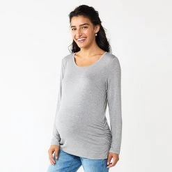 Maternity Sonoma Goods For Life® Essential Scoopneck Long Sleeve Tee Maroon -Sonoma Goods For Life Shop unnamed file 13424