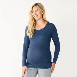 Maternity Sonoma Goods For Life® Essential Scoopneck Long Sleeve Tee Maroon -Sonoma Goods For Life Shop unnamed file 13426