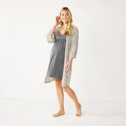 Maternity Sonoma Goods For Life® Nursing Nightgown & Robe Set Grey Animal -Sonoma Goods For Life Shop unnamed file 13507