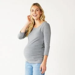 Maternity Sonoma Goods For Life® Essential Scoopneck Tee Heather Gray