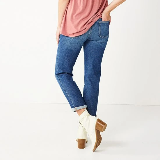 Maternity Sonoma Goods For Life® Over-the-Belly Girlfriend Crop Jeans Medium Wash 4 Maternity Sonoma Goods For Life® Over-the-Belly Girlfriend Crop Jeans Medium Wash - Image 2