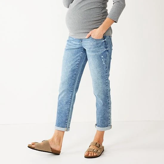 Maternity Sonoma Goods For Life® Over-the-Belly Girlfriend Crop Jeans Medium Wash 7 Maternity Sonoma Goods For Life® Over-the-Belly Girlfriend Crop Jeans Medium Wash - Image 5