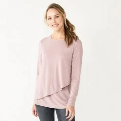 Maternity Sonoma Goods For Life® Long Sleeve Asymmetrical Nursing Top Purple