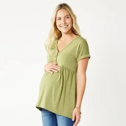 Maternity Sonoma Goods For Life® Nursing Henley Empire Top Olive Era -Sonoma Goods For Life Shop unnamed file 13652