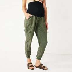 Maternity Sonoma Goods For Life® Over-the-Belly Twill Jogger Pants Army Green -Sonoma Goods For Life Shop unnamed file 13669