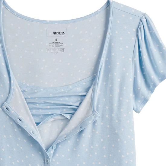 Maternity Sonoma Goods For Life® Henley Nursing Nightgown Blue Dot 5 Maternity Sonoma Goods For Life® Henley Nursing Nightgown Blue Dot - Image 3