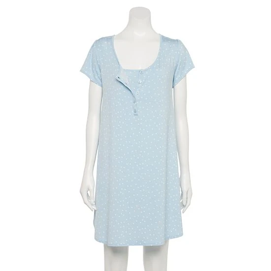 Maternity Sonoma Goods For Life® Henley Nursing Nightgown Blue Dot 8 Maternity Sonoma Goods For Life® Henley Nursing Nightgown Blue Dot - Image 6