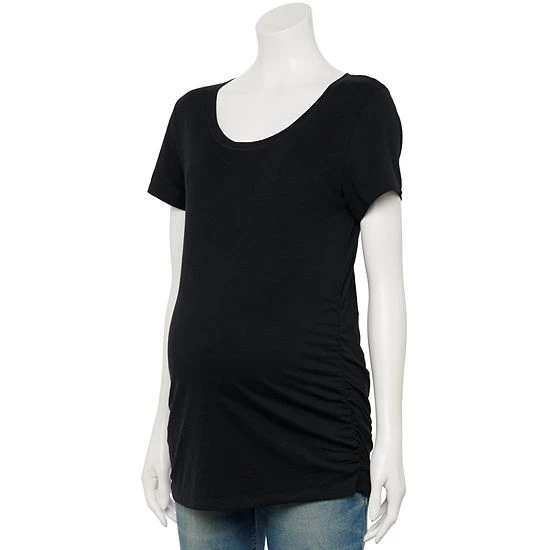 Maternity Sonoma Goods For Life® Essential Scoopneck Tee Black 6 Maternity Sonoma Goods For Life® Essential Scoopneck Tee Black - Image 4