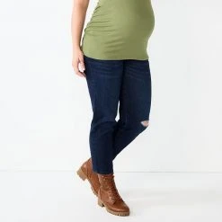 Maternity Sonoma Goods For Life® Over-The-Belly Cropped Straight-Leg Jeans Destructed Light Wash -Sonoma Goods For Life Shop unnamed file 13780