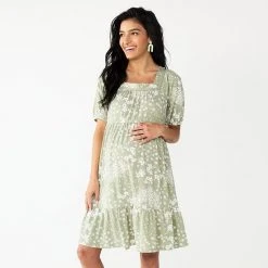 Maternity Sonoma Goods For Life® Squareneck Tiered Dress Green Floral 9 Maternity Sonoma Goods For Life® Squareneck Tiered Dress Green Floral -Sonoma Goods For Life Shop unnamed file 13810