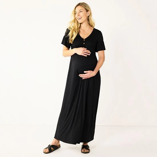 Maternity Sonoma Goods For Life® Ruffle-Sleeve Maxi Dress Blue Floral 5 Maternity Sonoma Goods For Life® Ruffle-Sleeve Maxi Dress Blue Floral - Image 3